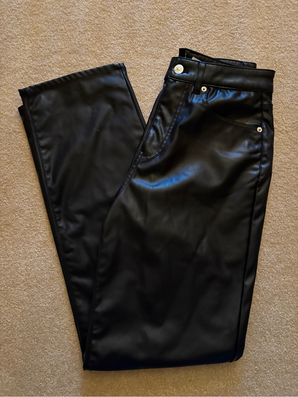Faux Leather Jean Style Pants
